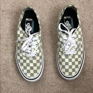VANS green and cream classic style sneakers